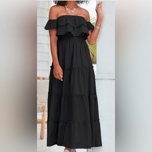 NWT Tiered Carmen Maxi Dress